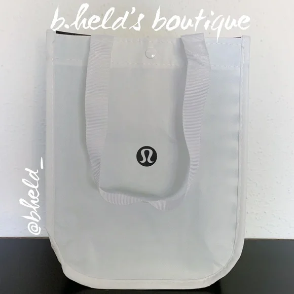 lululemon White & Black Small Tote Bag New NWOT