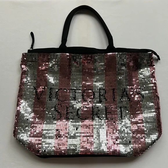 Victoria’s Secret Pink and White Sequin Tote Bag