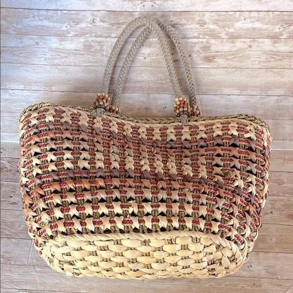 Sun-N-Sand Woven Straw Tote Bag - Multicolor
