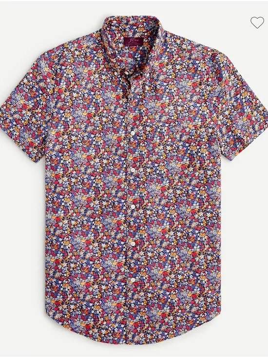 J Crew Liberty of London Men’s Slim Fit Floral Short Sleeve Button Down
