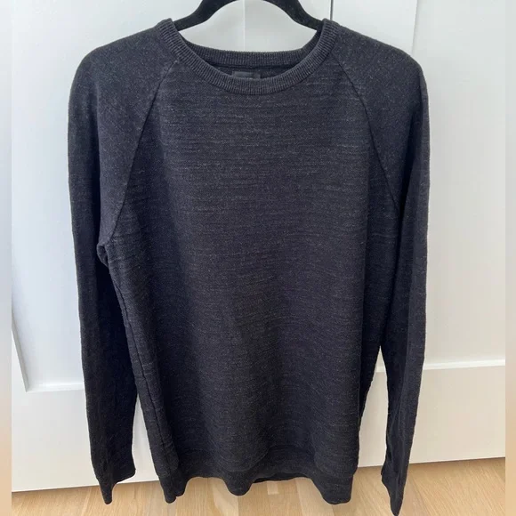 Gray Crewneck J. Crew Cotton Long Sleeve Sweater [Medium Tall]