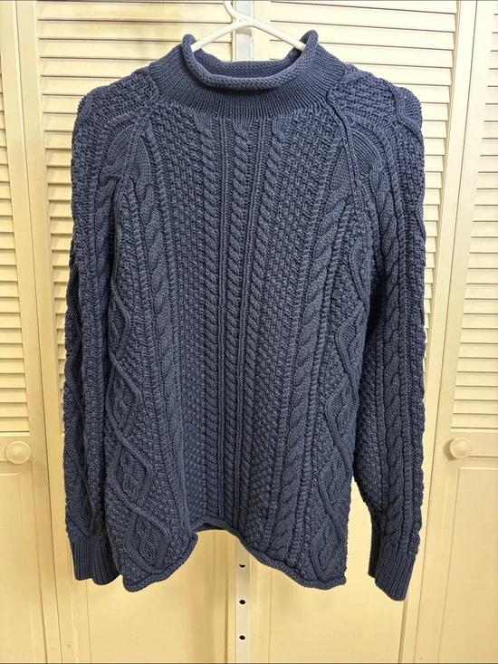J.Crew Always 1988 Retro Rollneck Cable Sweater Small