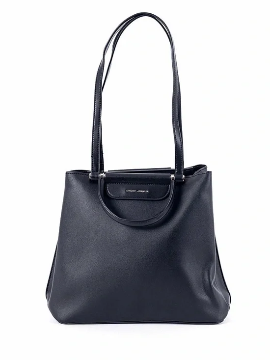 David jones Sicily tote leather black large gold details