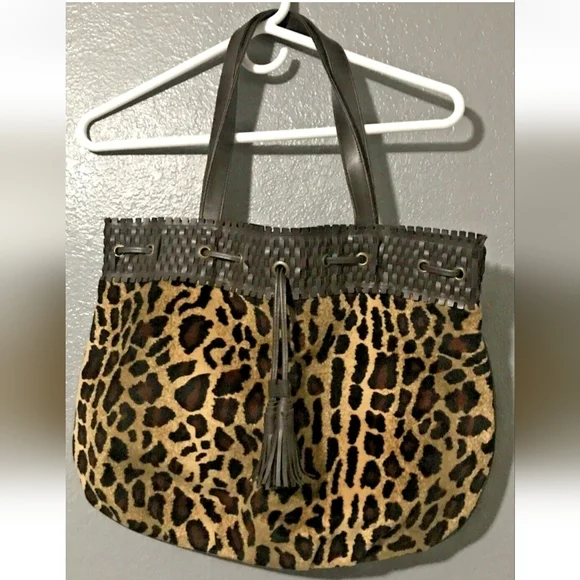Vintage Lancôme Leopard Print Tote Bag