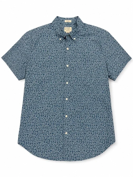 J. Crew Secret Wash Floral Print Shirt Organic Cotton Stretch Men’s Large