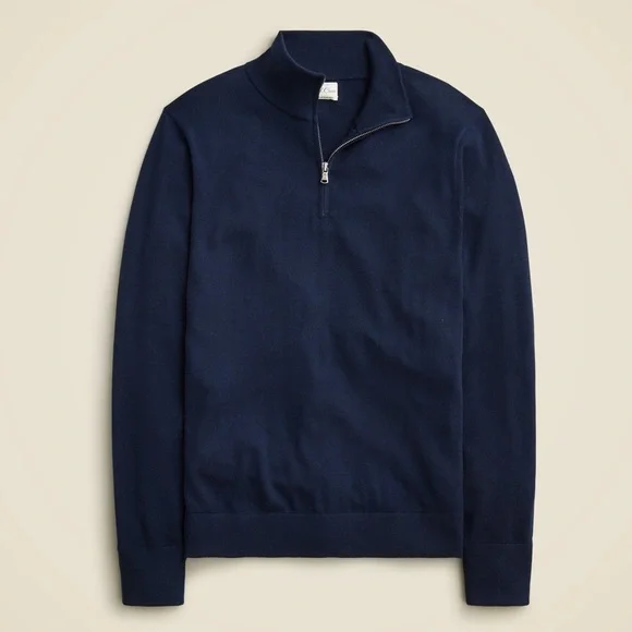 J. Crew Half-Zip Navy Sweater Size Medium Men’s Cotton