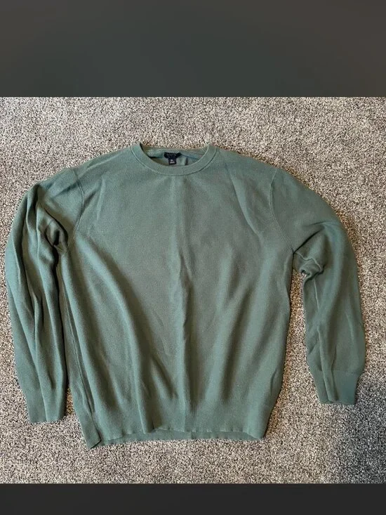 J.Crew Men's Green and Khaki Jumper - M XL