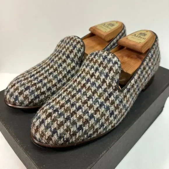 NIB NWOT J. Crew Camden Slip-On Loafer Harris Tweed Houndstooth Wool 8