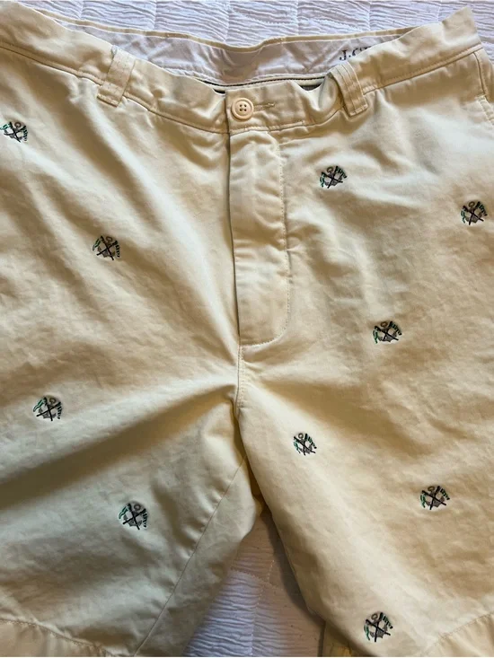 J. Crew Yellow Embroidered Flat Front Men’s Shorts