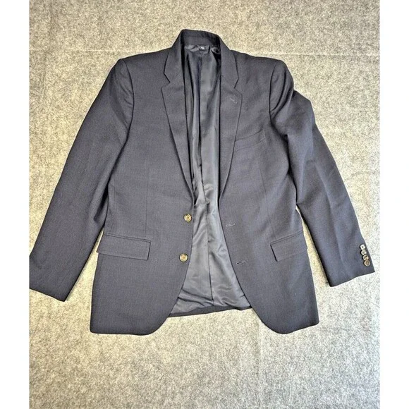 J Crew Voyager Thompson Sport Coat 2 Button Notch Lapel Navy Blue Men's Size 38R