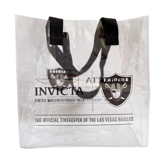 Raiders Las Vegas NFL Sporty Medium Size Clear Tote Bag