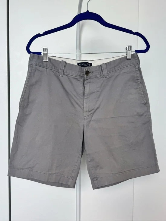 J. Crew Gray Mercantile Flex Shorts Flat Front Chino Preppy Summer Minimalist 30