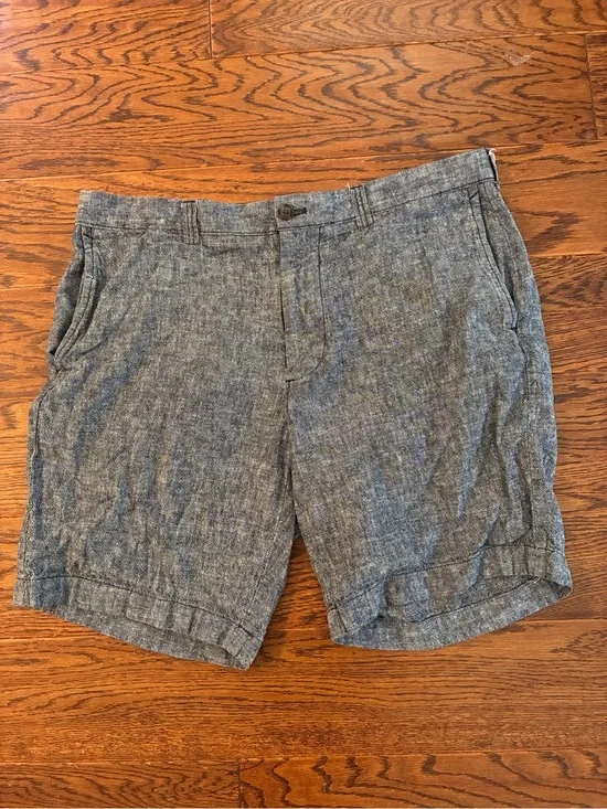 J. Crew Men's Blue Chambray Flat-Front Shorts