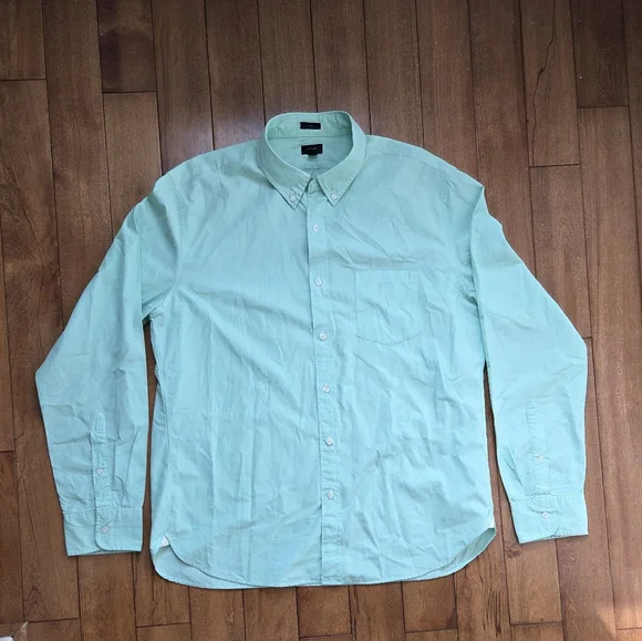 J. Crew Green Casual Button Down Slim Fit Shirt Size XL