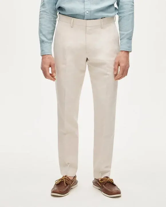 NWT J. Crew Ludlow Slim-fit suit pant in Baird McNutt Blend Cream Size 36/32
