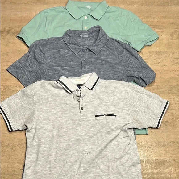 J. Crew Men's Polo Shirts - Green, Blue, Gray