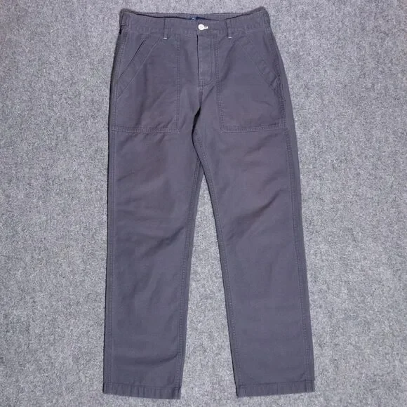 J Crew Camp Pants Men's 30x29 Blue Field Utility Military Canvas Fatigue Chore