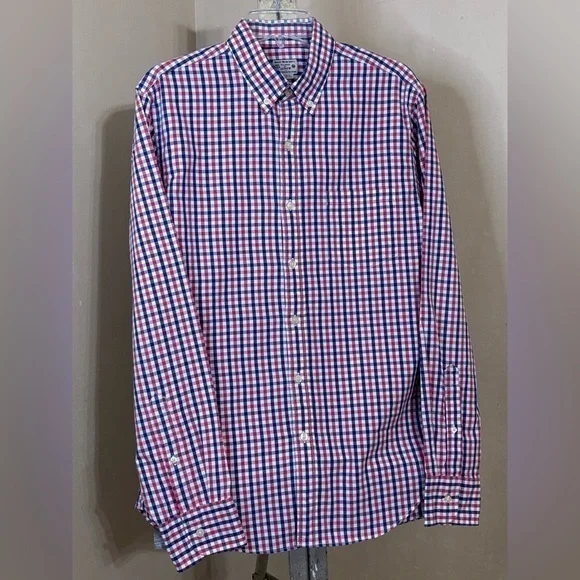 J. Crew Red and Blue Plaid Button Down Shirt Sz Medium