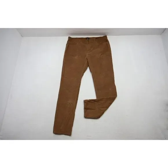 J Crew Flex Slim Fit Corduroy Pants‎ Brown Flat Chino Mens Size 35 x 32