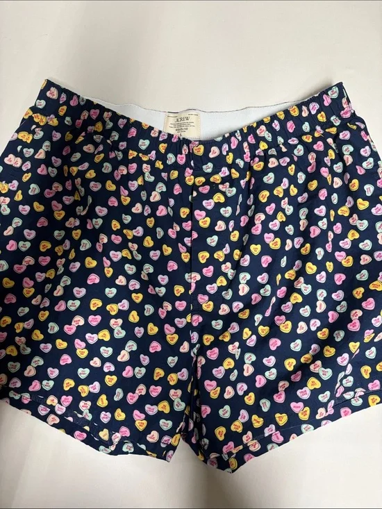 J.Crew Men's Cotton Boxers Conversation Hearts Print Size Large