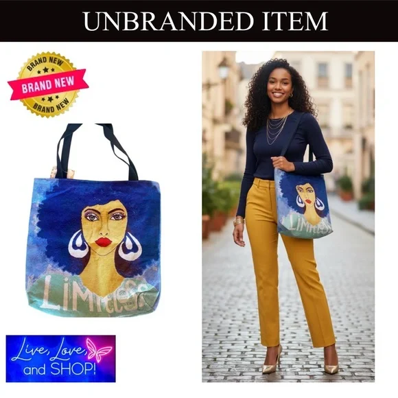 PURSE: African American Woman “Limitless” Woven Fashionable Tote, NWT