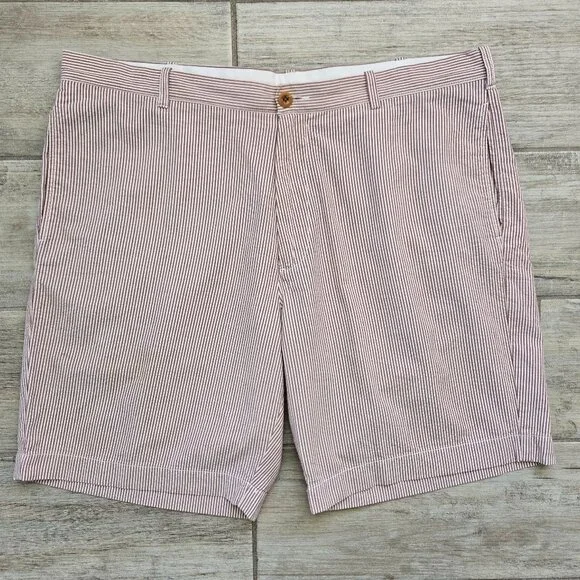 J.‎ Crew Red Seersucker Pattern Shorts Men's Preppy Summer Yacht Regular Fit 38