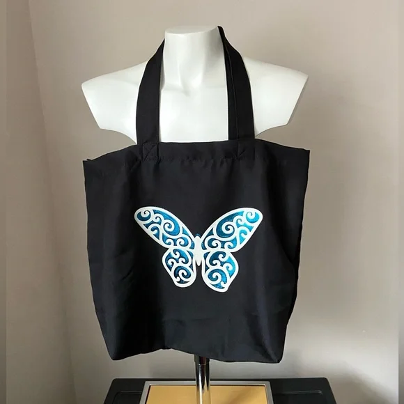 Reusable Polyester Butterfly Tote Bag