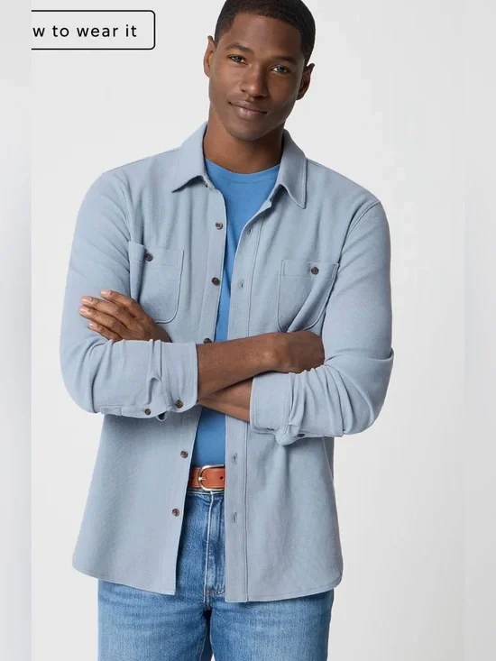 J.Crew Men’s 100% COTTON winter storm Knit Button Down Shirt Size XL CQ734 new