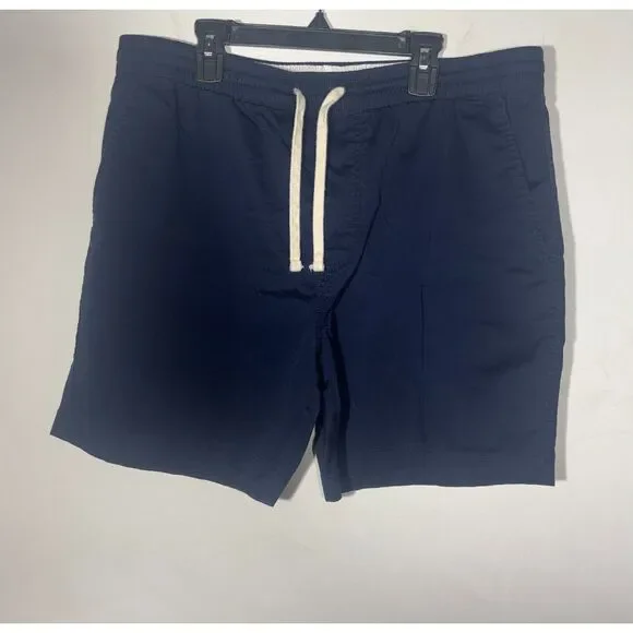 J.Crew Re-Imagined Mens Large Navy Drawstring Shorts Elastic Waist L