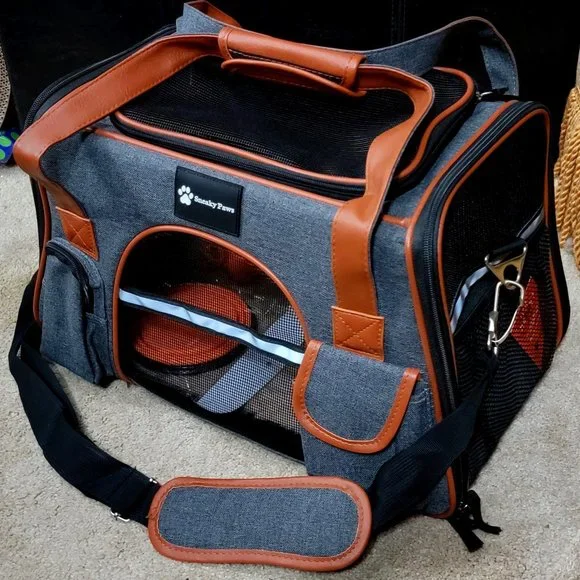 Pet Carrier Dog or Cat Grey w/Extras 18