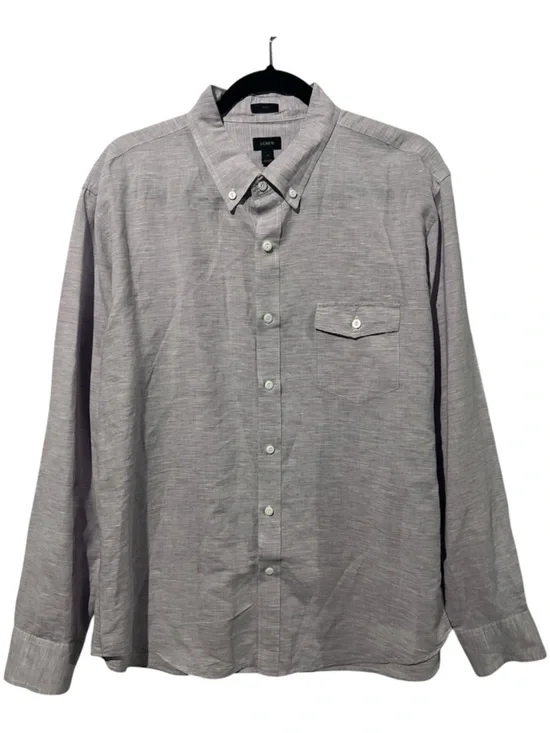 J.Crew Shirt Men’s XL Purple Lavender Linen Cotton Baird McNutt Slim Fit