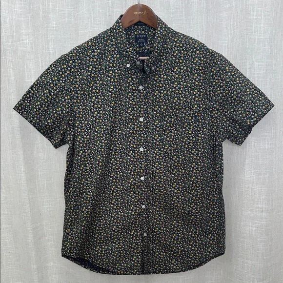 J.Crew Men’s Floral Short Sleeve Button-Up Shirt Size Large Excellent Condition