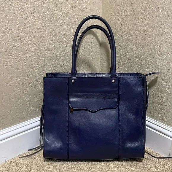 Amazing Stylish Blue Leather Rebecca Minkoff Medium Tote