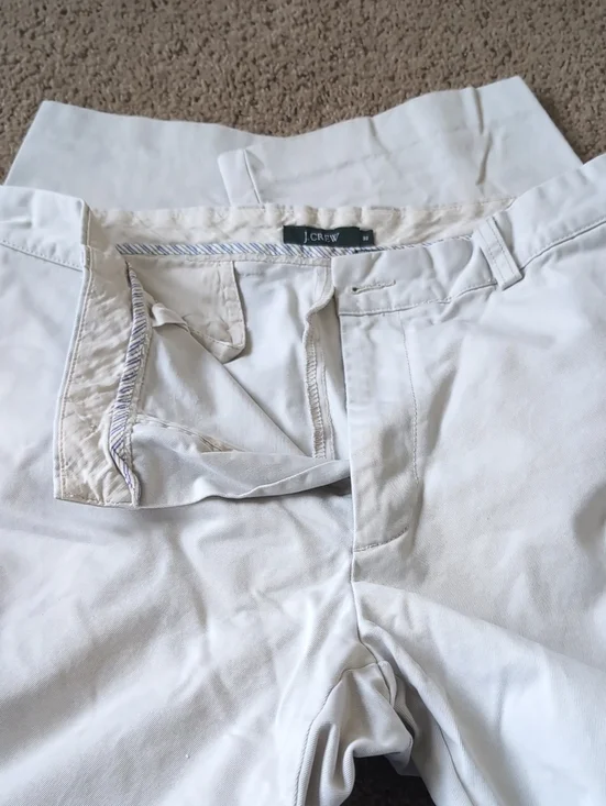 J. Crew Men’s Off-White And Dark Tan Chino Pants