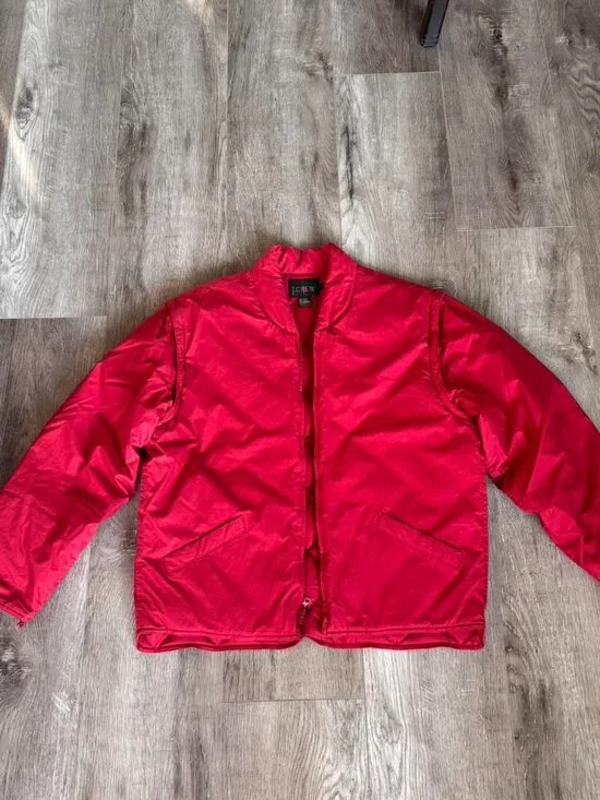 Vintage J.Crew red goose down puffer jacket/vest