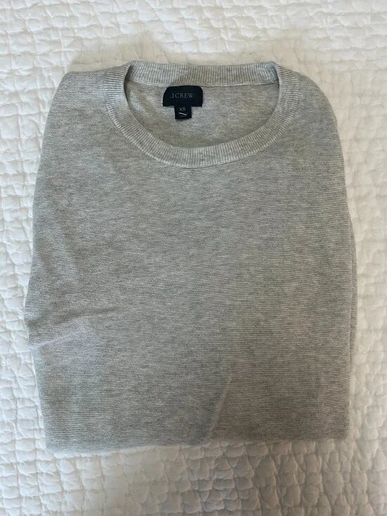 Light gray J Crew crewneck sweater - summer weight - XS