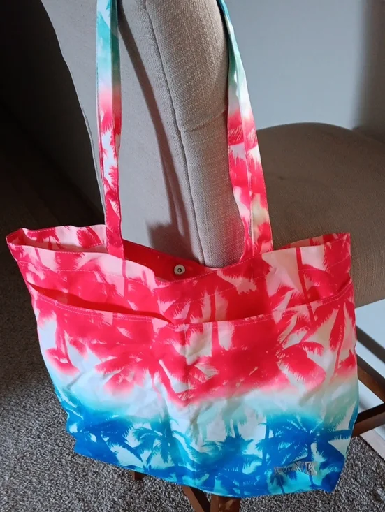 PINK Victoria's Secret Coral, Teal & Blue Ombre Palm Tote