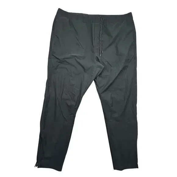J Crew BF768 Tech Jogger Pant Zip Cuffs Men XL Performance Black Tarnished Metal