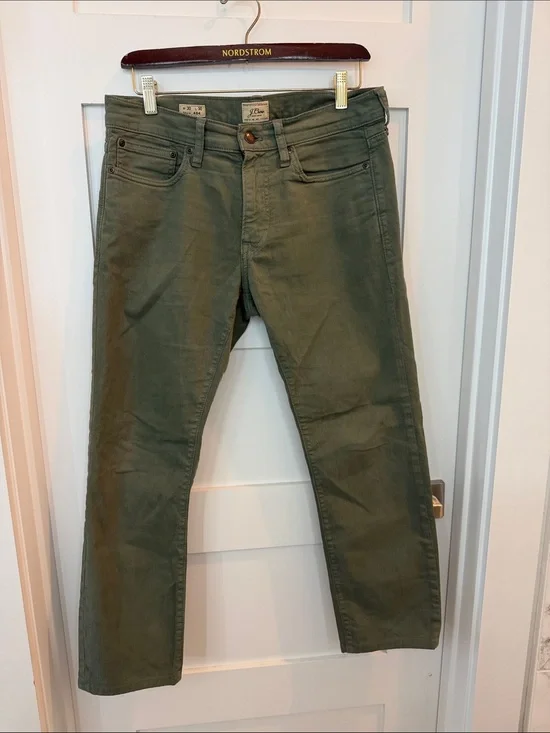 J. Crew 484 slim Jeans in Olive Green