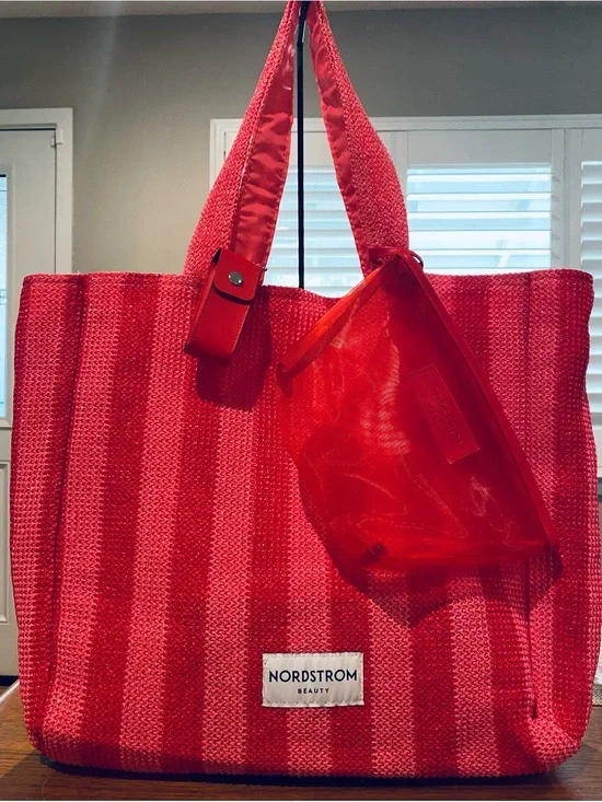 Nordstrom Beauty 3 piece Shopper and cosmetic pouch set. NWOT