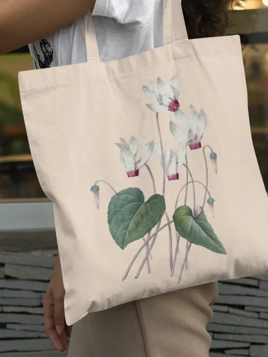 Sowbread Vintage Floral Print Graphic Canvas Tote Bag