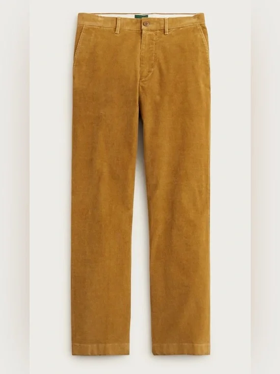 J. CREW Broken-in Straight pant in stretch corduroy in V. Goldenrod 32/32 CM717
