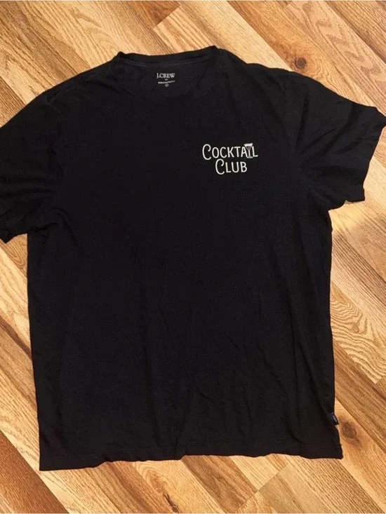 J. Crew Black 'Cocktail Club' Graphic Short Sleeve Tee