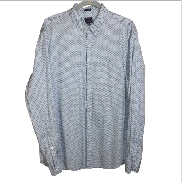 J. Crew Classic Flex Washed Men’s XL Button Down Shirt Long Sleeve Diamond Dot