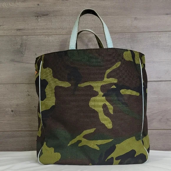 Large MZ Wallace Green Camouflage Tote Bag