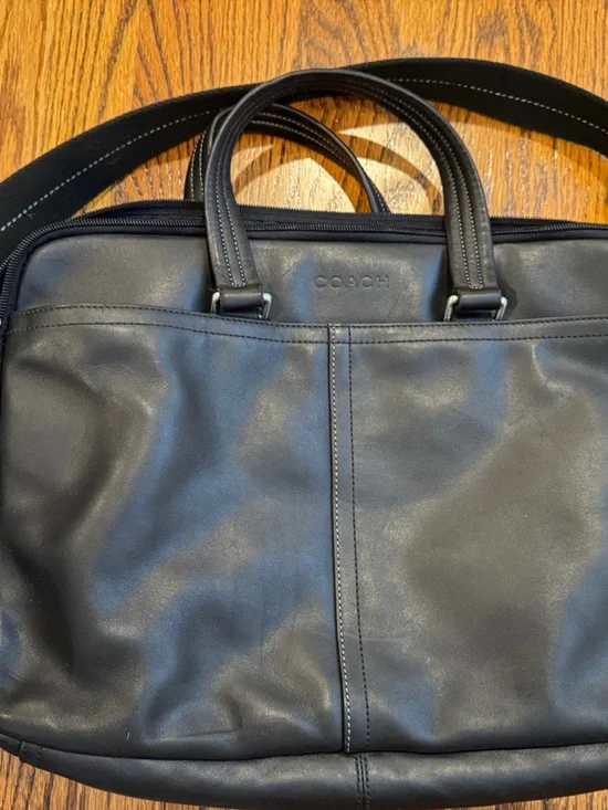 Coach Lexington commuter leather laptop bag -Dual Handles and Crossbody Strap