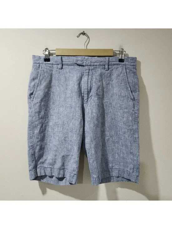 J.Crew Rivington Light Blue Linen Blend Shorts Preppy Summer Beach Mens 31