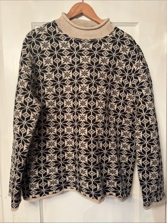 J. Crew Rollneck sweater in snowflake jacquard lambswool