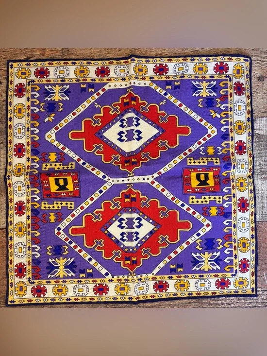 J Crew Ludlow Wool Challis Pocket Square Southwestern 11.5