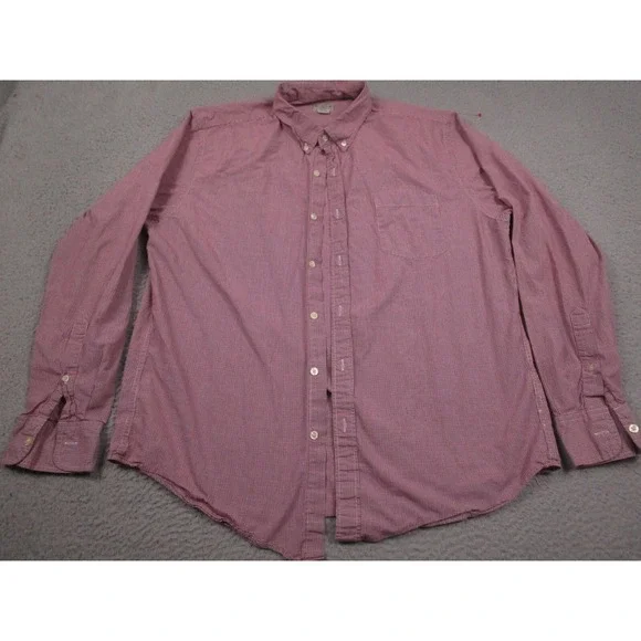 J Crew‎ Shirt Mens XL Red Checked Casual Preppy Button Down Long Sleeve